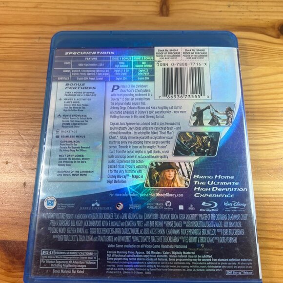 Pirates of the Caribbean: Dead Man's Chest (Blu-ray, 2-Disc, 2006) Used Good $7 - Picture 3 of 3